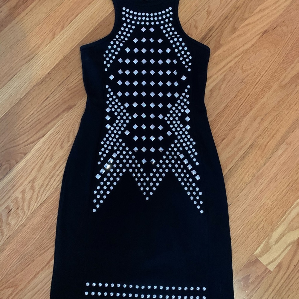 Express black studded dress